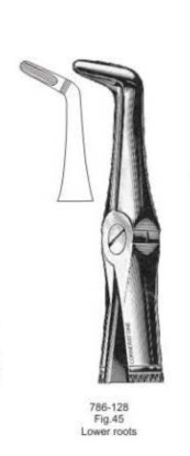 786-128 Щипцы №45  для  корней  нижних зубов BD-700/45